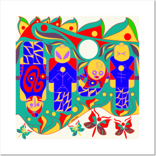 aztec pattern in brick mask soccer team ecopop Posters and Art